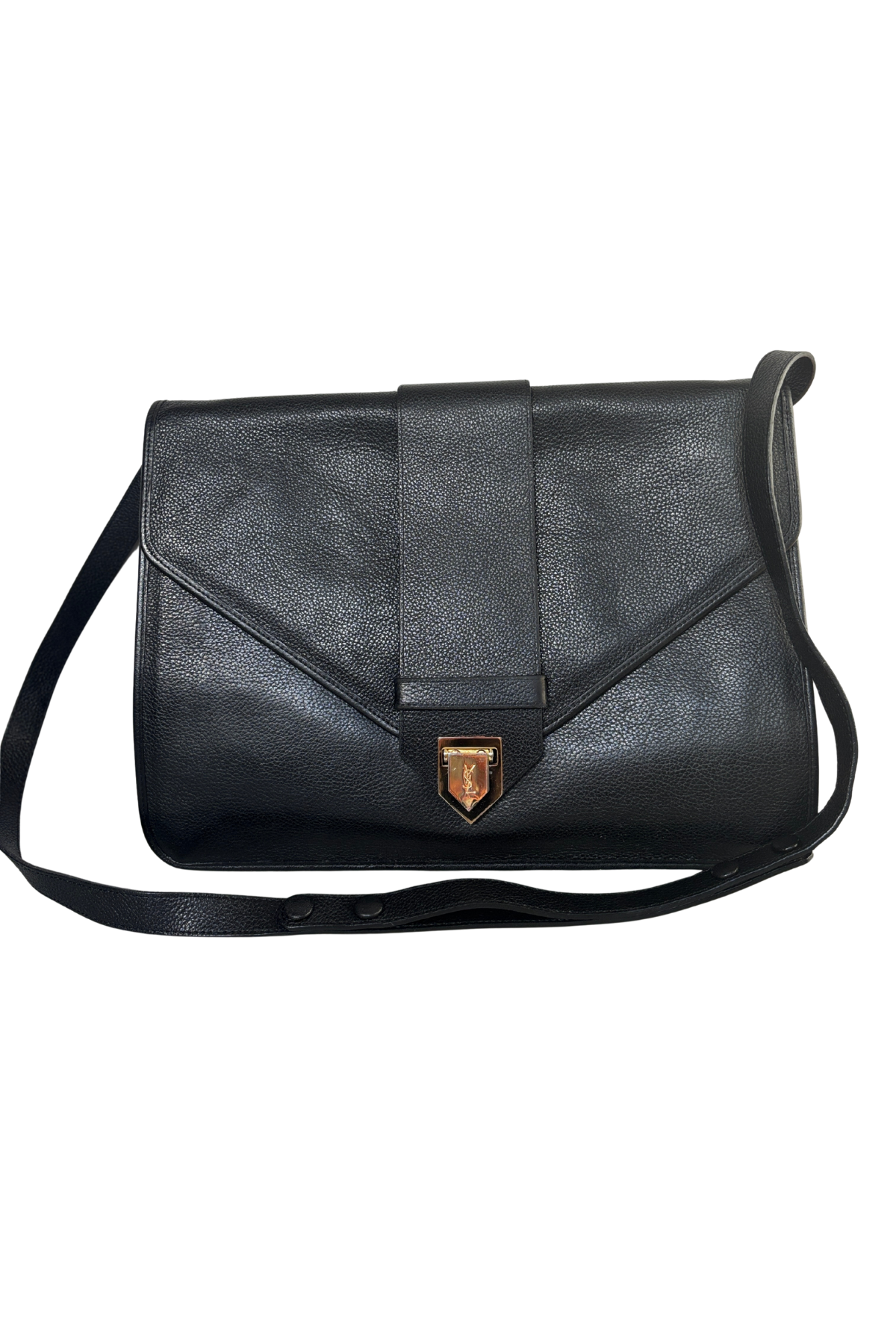 Vintage YSL Black Leather Shoulder / Portfolio Bag (90's)