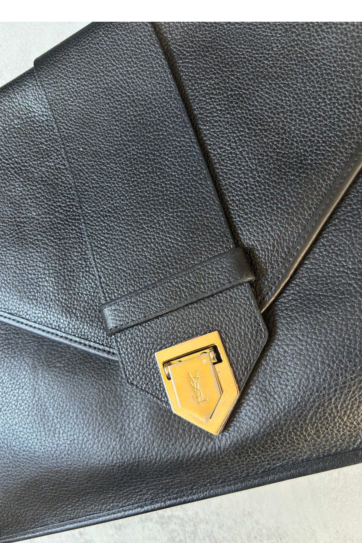 Vintage YSL Black Leather Shoulder / Portfolio Bag (90's)
