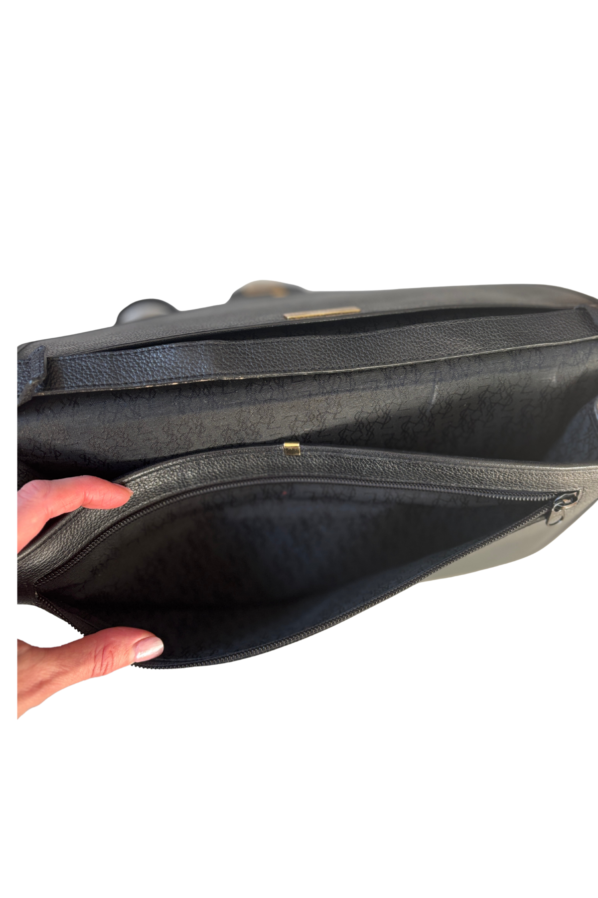 Vintage YSL Black Leather Shoulder / Portfolio Bag (90's)